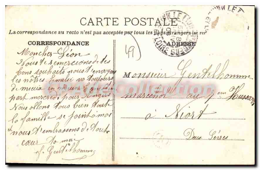 CPA Chenille Change Chateau Des Rues — Back