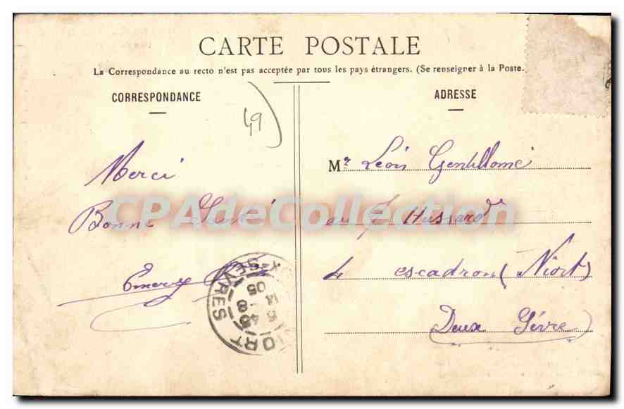 CPA Le Lion D'Angers Chateau Du Mas — Back