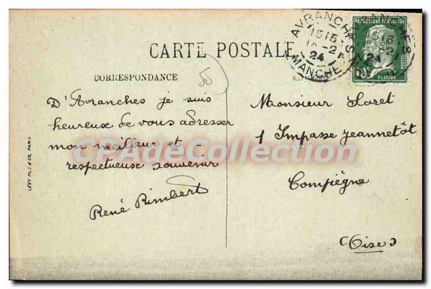 Avranches — Institut Notre-Dame — CPAdeCollection — Achterkant