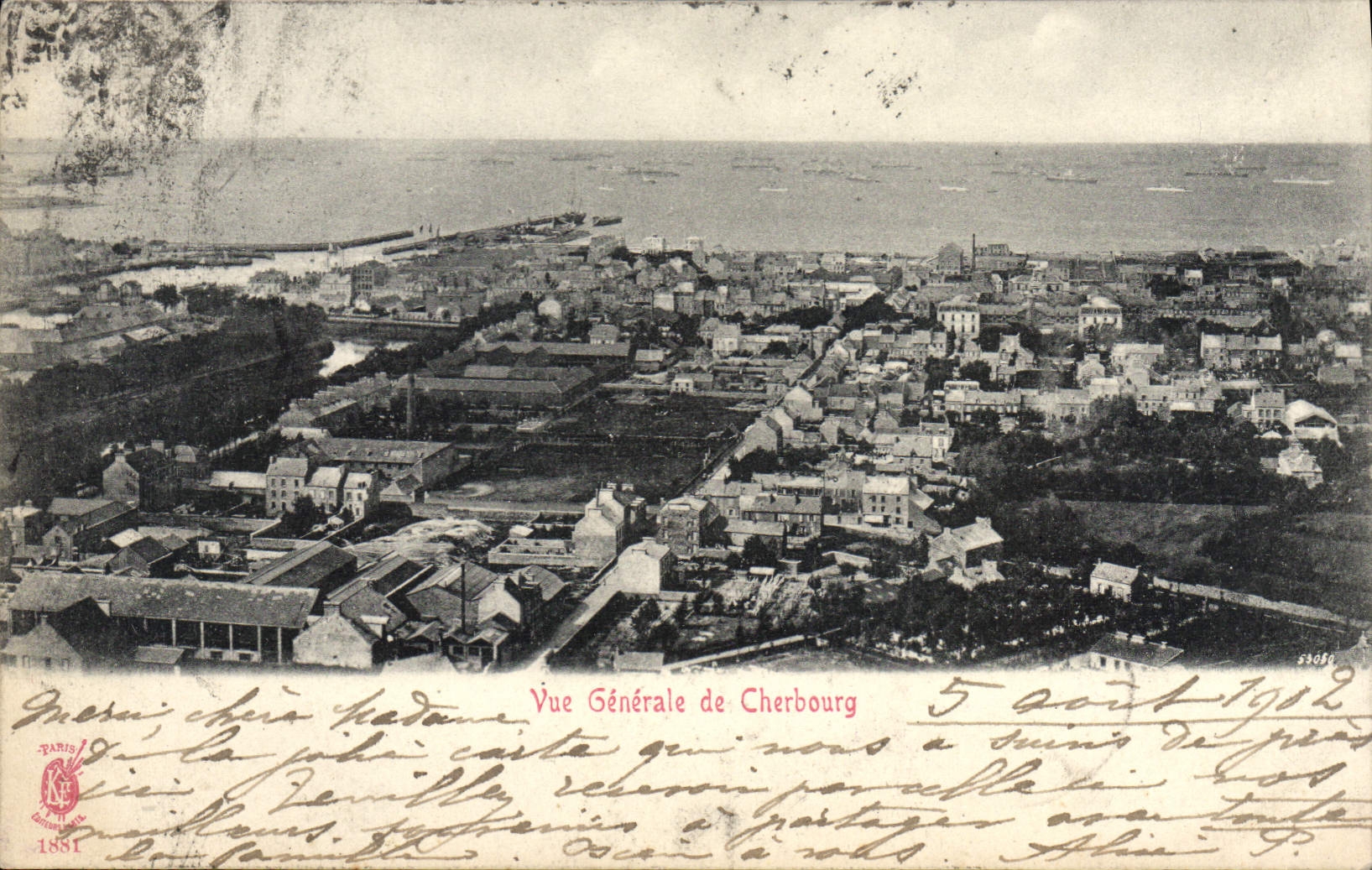 Vue Générale de Cherbourg — éditeur Paris, n° 53058