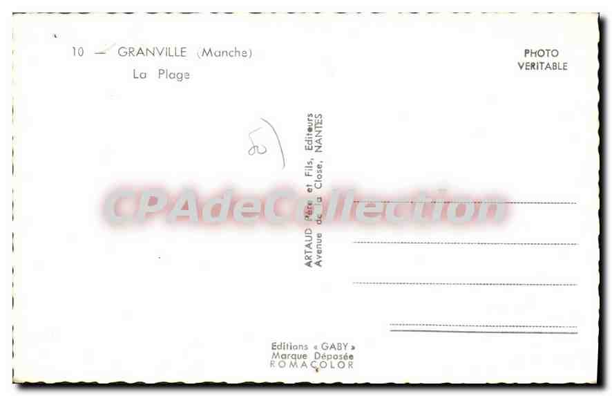 Granville (Manche) — La Plage — Éditions Gaby — Reverso