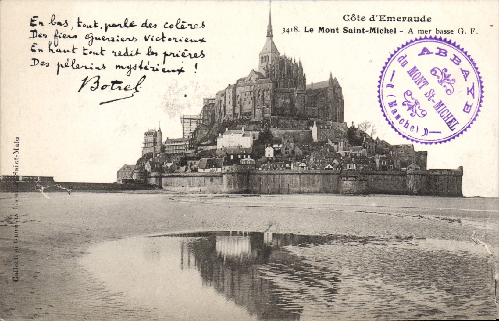El Monte Santo Michel — Costa de Esmeralda — G.F. n°3418 - Anverso
