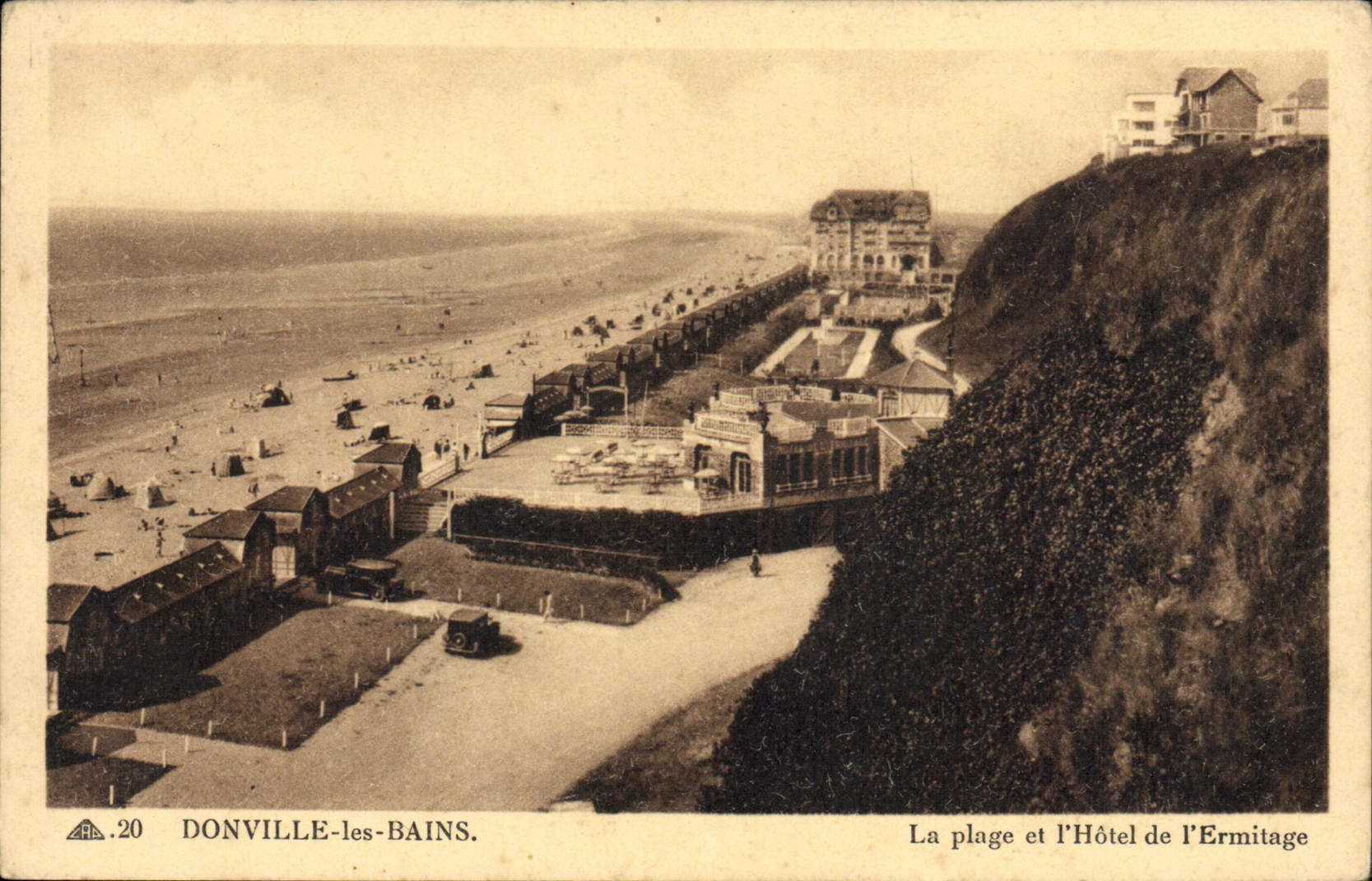 Donville-les-Bains — La plage et l'Hôtel de l'Ermitage — Édition A. Jacquin