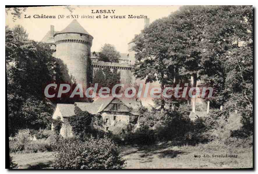 Lassay — Le Château (XIe et XVIe siècles) et le vieux Moulin — Map-Lib, Grand-Lassay