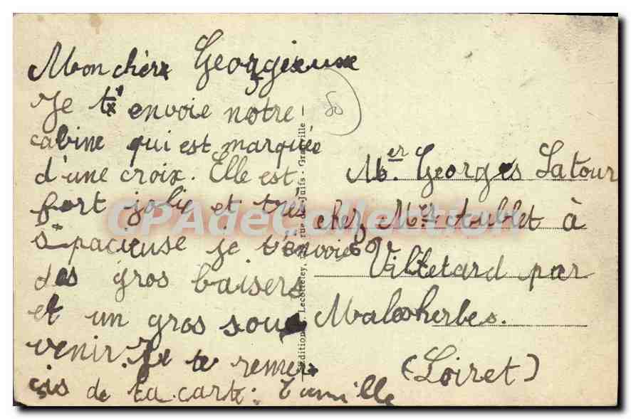 Donville-les-Bains — Vue générale de la Plage et des Falaises — Édition Leclercq, n° 404 — Reverso