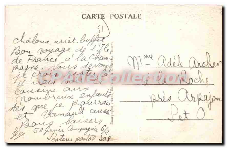 CPA CHALONS Sur Marne souvenir — Verso
