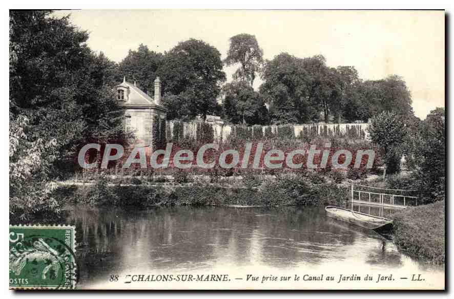CPA Chalons Sur Marne Vue Prise Sur Le Canal Au Jardin Du Jard