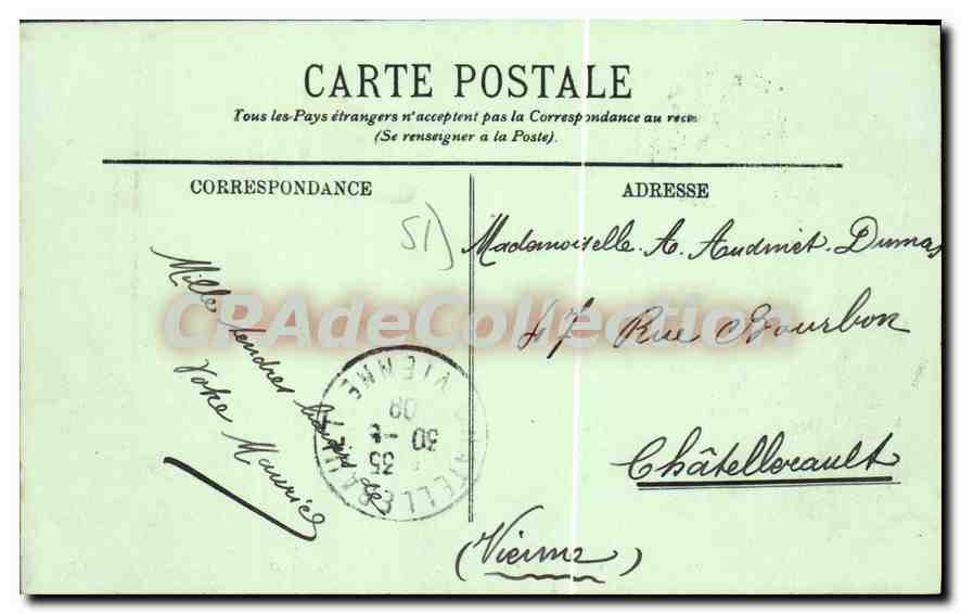 CPA Chalons Sur Marne Vue Prise Sur Le Canal Au Jardin Du Jard — Verso