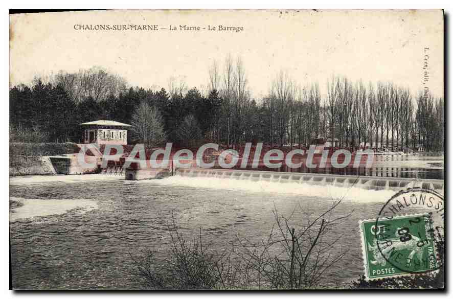 CPA Chalons Sur Marne La Marne Le Barrage