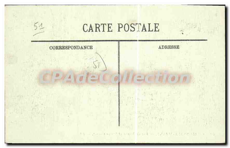 CPA Camp De Chalons Rue De Marne Et Statue Carnot société générale pharmacie — Verso