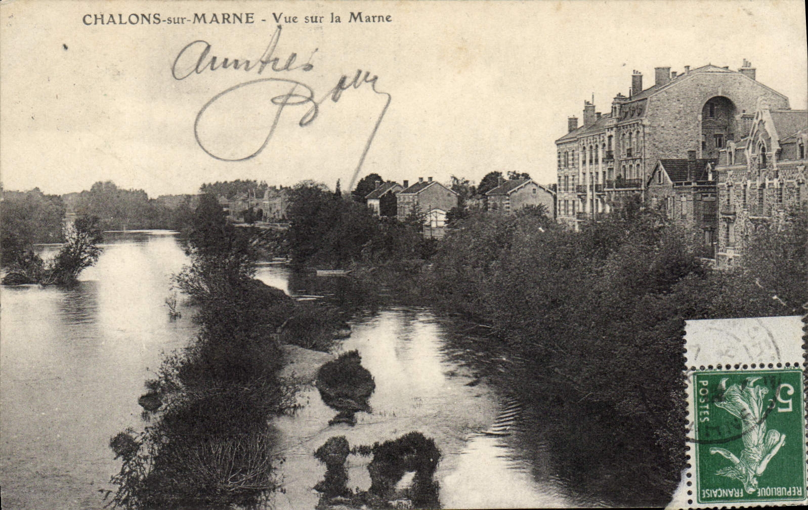 Chalons-sur-Marne — Vue sur la Marne — Éditeur inconnu, n° de série non visible