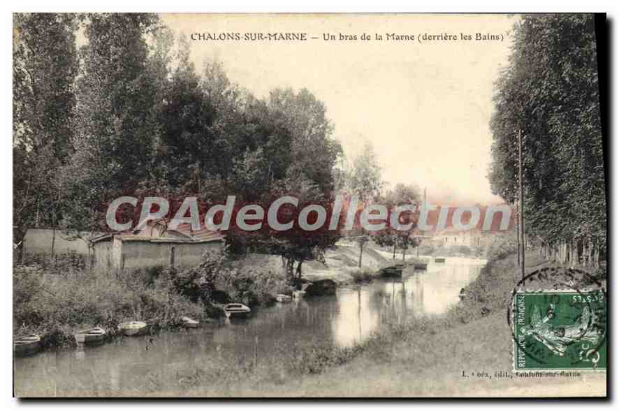 Chalons-sur-Marne — Un bras de la Marne (derrière les Bains) — L. Lors, éditeur, Chalons-sur-Marne