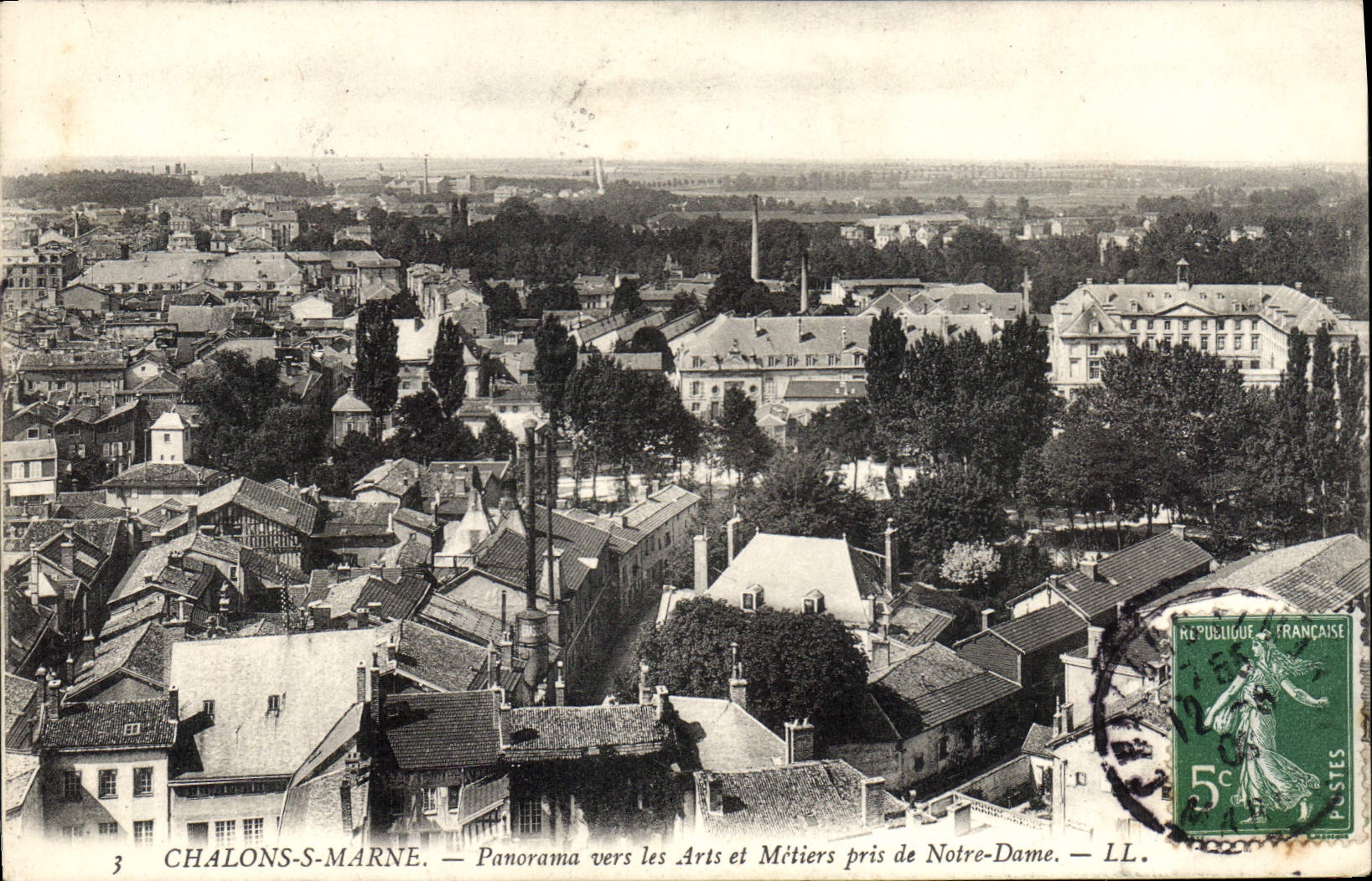 CPA Chalons Sur Marne Panorama Vers Les Arts et Métiers