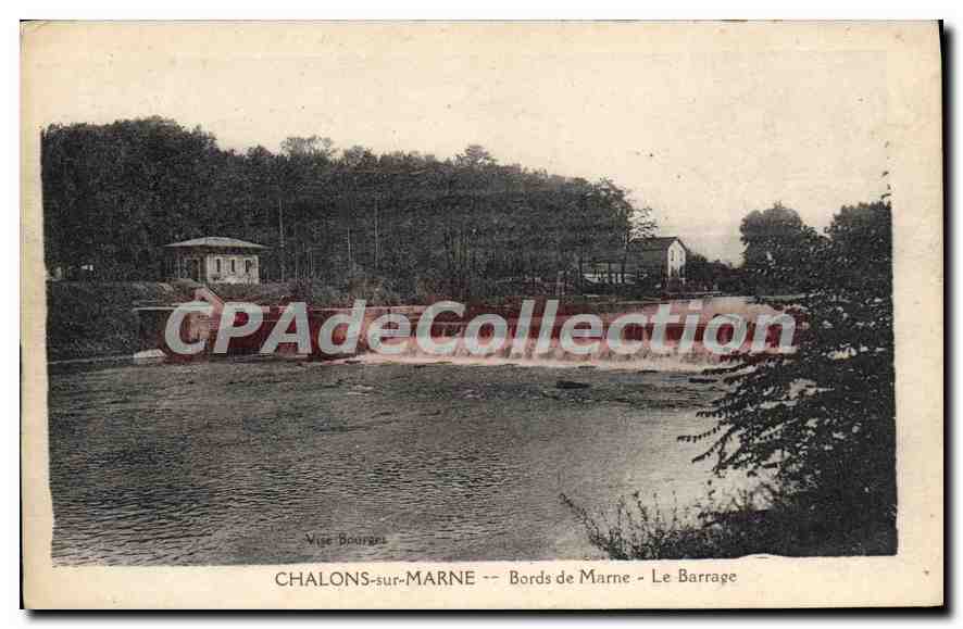 CPA Chalons Sur Marne Bords De Marne Le Barrage
