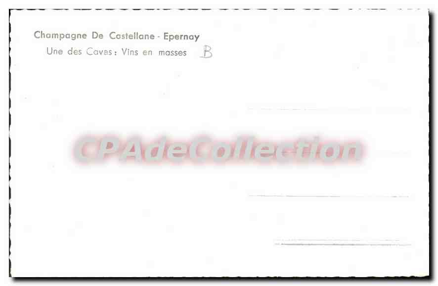 Champagne De Castellane - Epernay — Vins en masses — CPAdeCollection — Verso