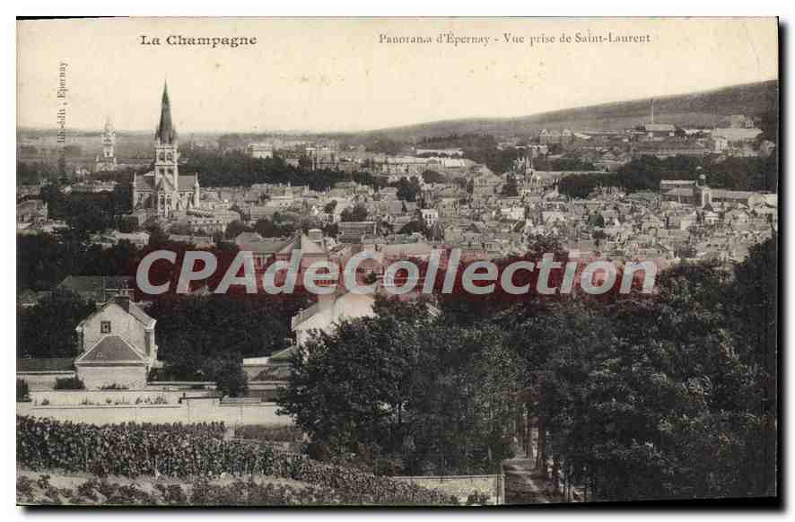 Epernay — Panorama d’Epernay - Vue prise de Saint-Laurent — Éditeur : Epernay