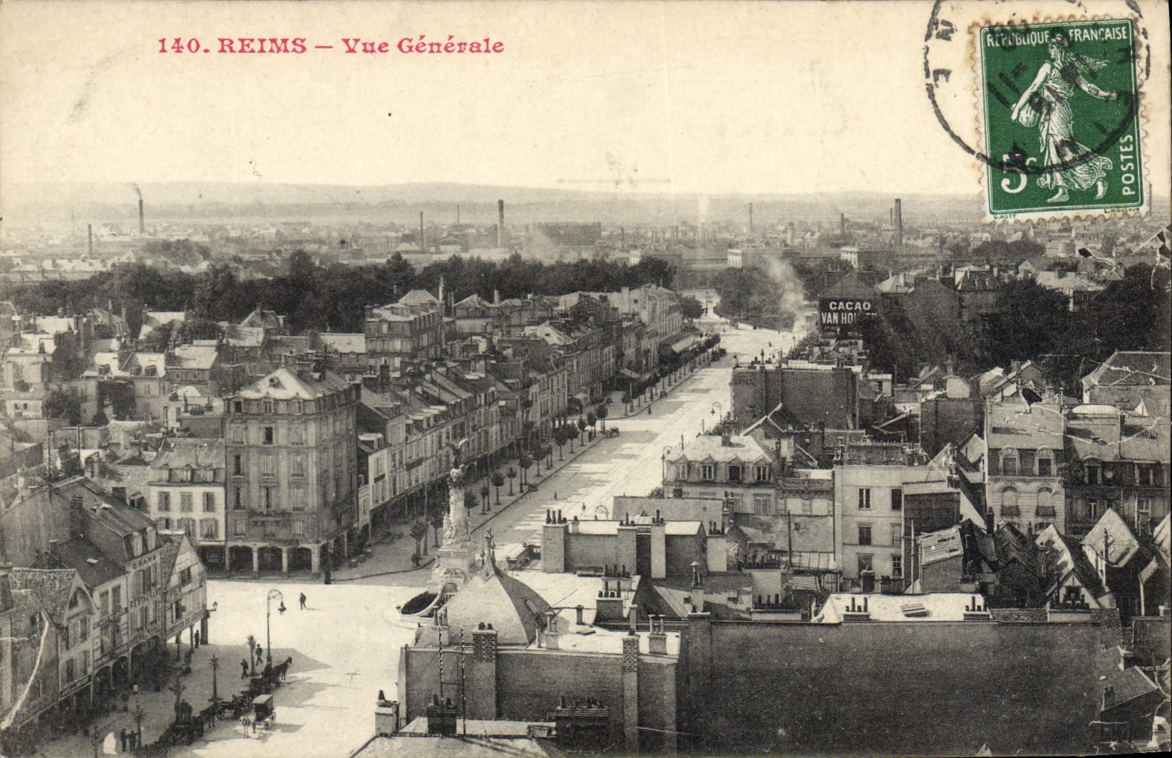 Reims — Vue Générale — Cacao Van Houtte — Éditeur inconnu, n° 140