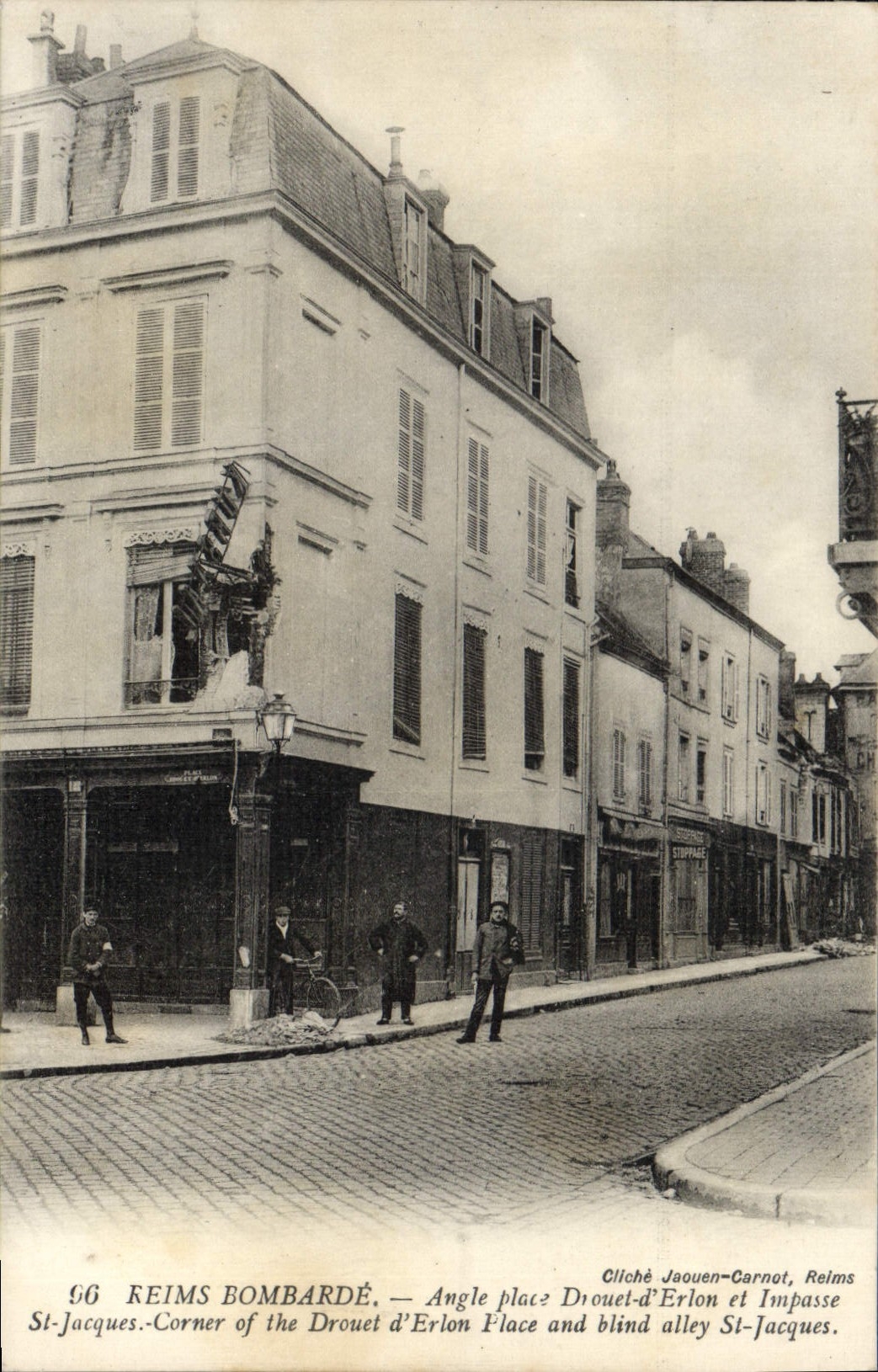 CPA Reims Bombarde Angle Place Drouet D'Erlon Et Impasse St jacques