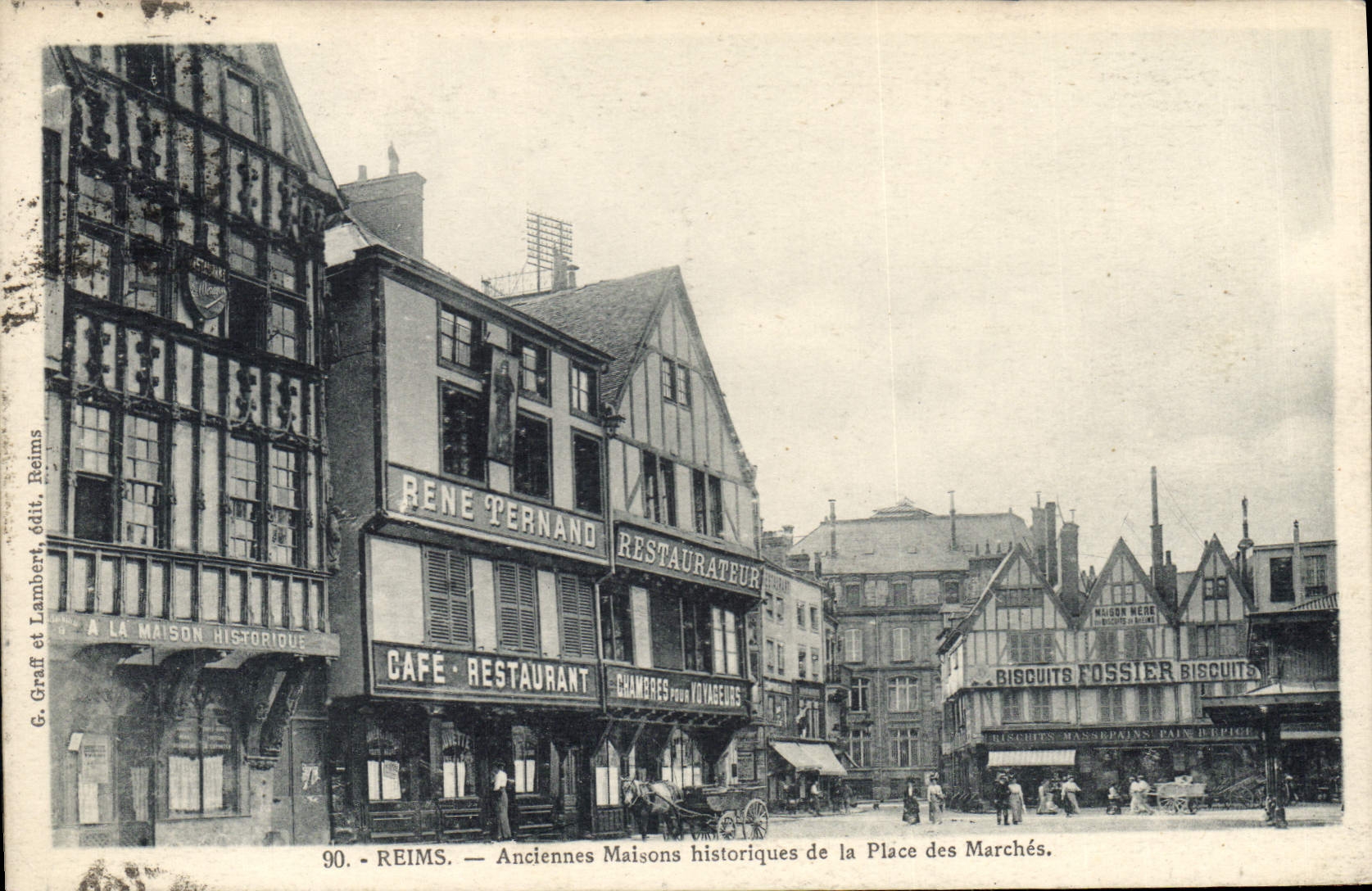 CPA Reims Anciennes Maisons Historiques De La Place Des Marches
