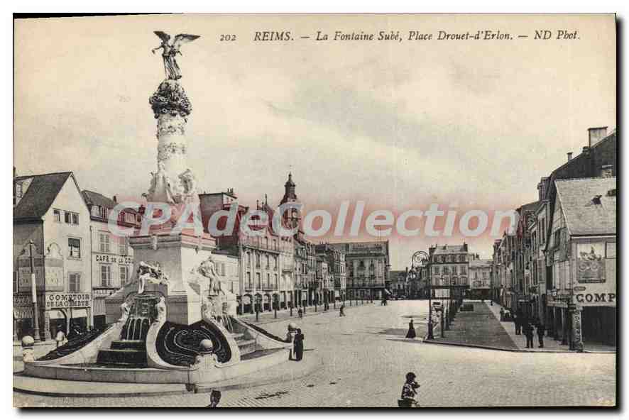 Reims — La Fontaine Subé, Place Drouet-d'Erlon — ND Phot.