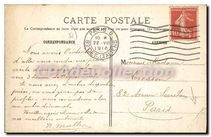 Einrichtung Piper-Heidsieck, Rue des Crayères, Reims — Kriegsschäden — datiert 26. September 1914 — Rückseite