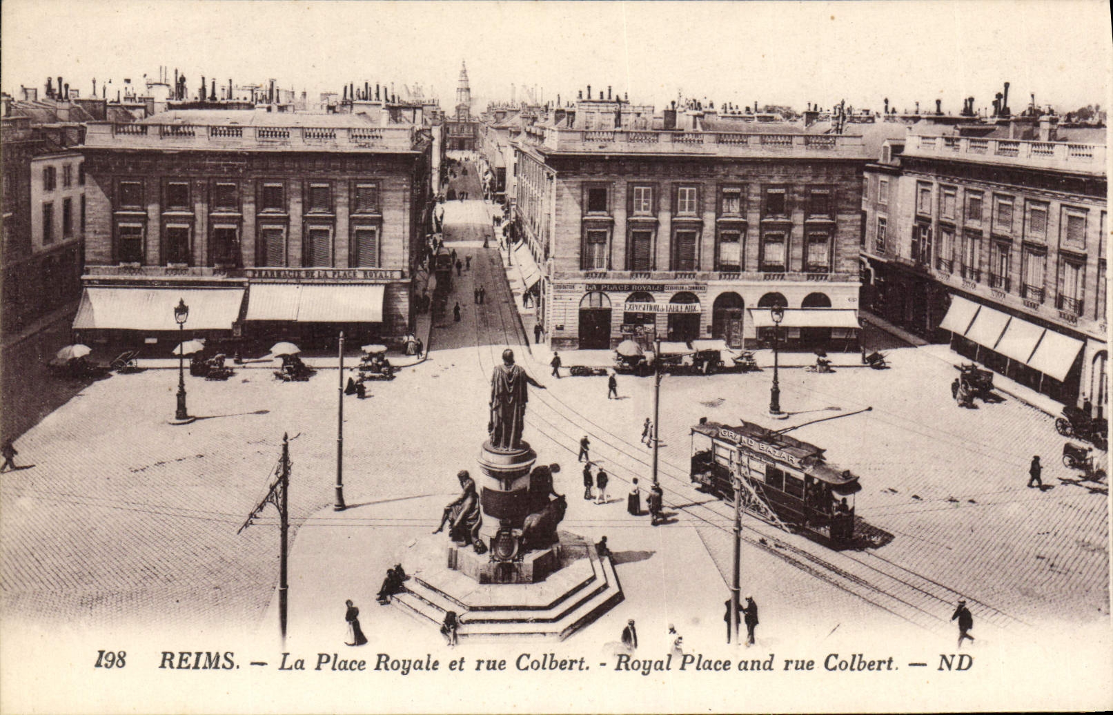 Reims — La Place Royale et rue Colbert — ND