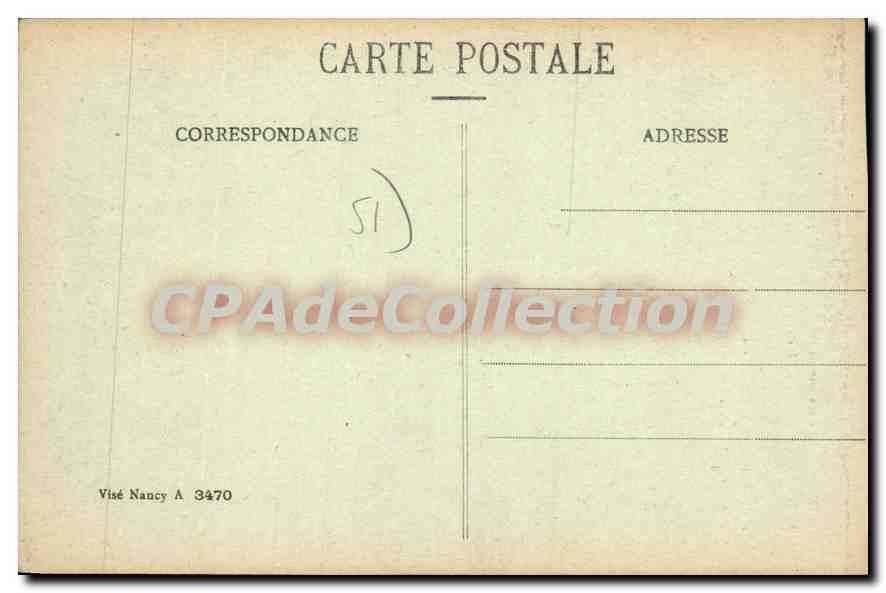 Reims dans ses années de bombardements 1914-15-16 — Rue Trudaine, vue avec la Place des Marchés en arrière-plan — Collection G. Dubois-Réhavas — Rückseite