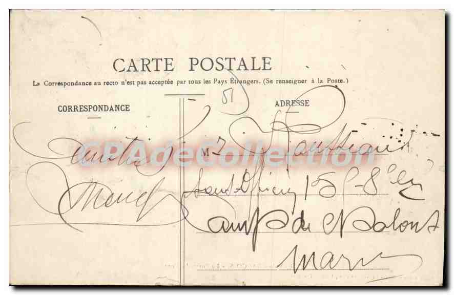 CPA Vitry Le Francois La Porte Du Pont — Verso