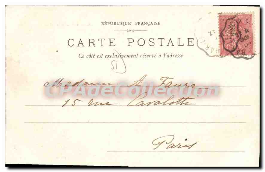 CPA Vitry Le Francois Hôpital — Verso