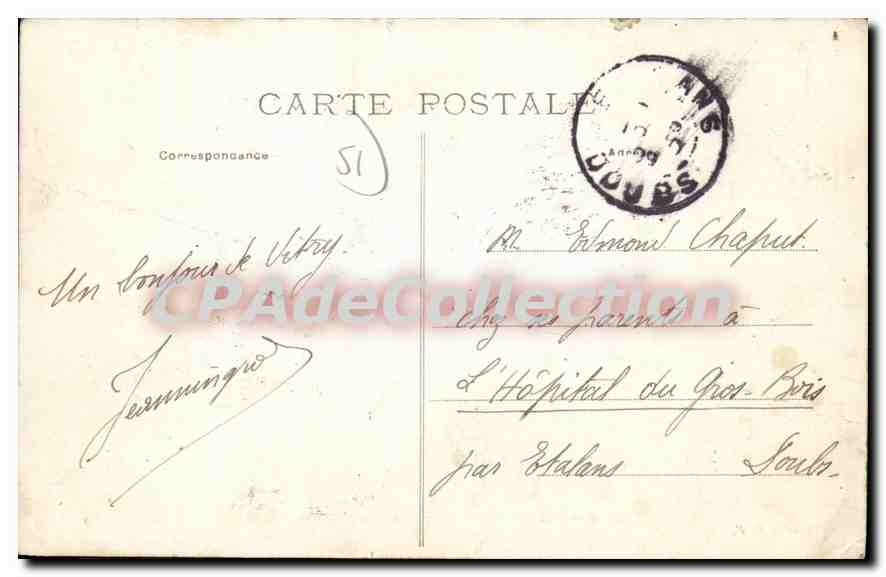 CPA Vitry Le Francois La Porte Du Pont — Verso