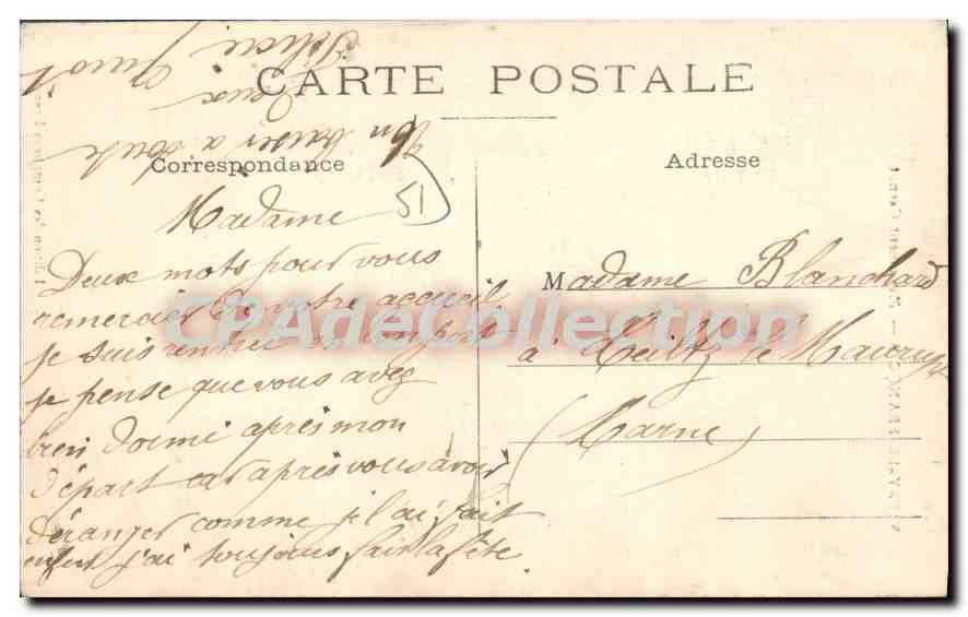 CPA Vitry Le Francois Monument Carnot — Verso