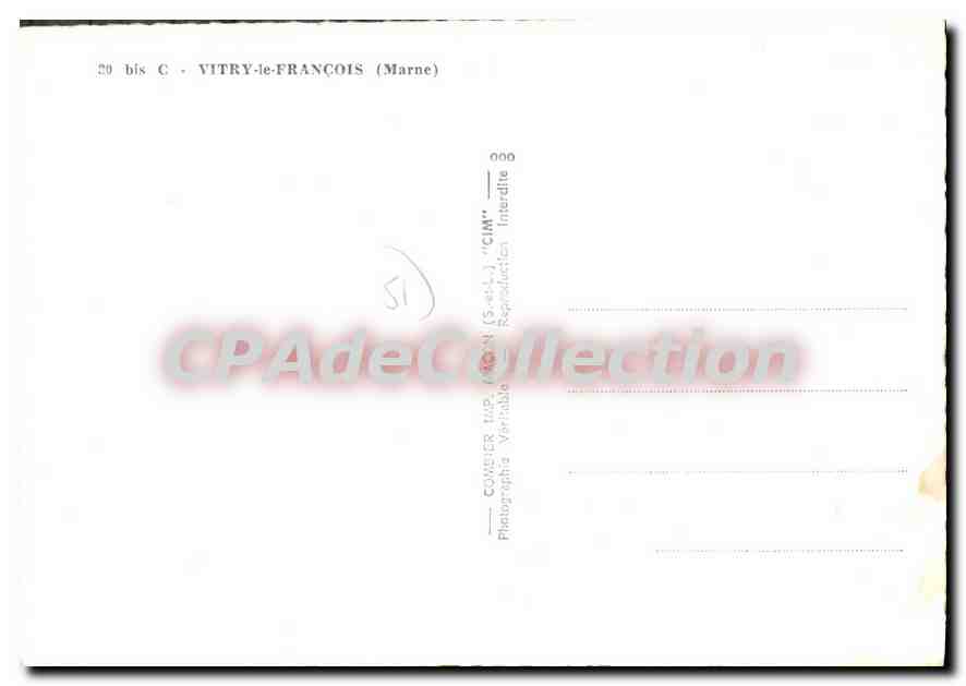 CPSM Vitry Le Francois souvenir — Verso