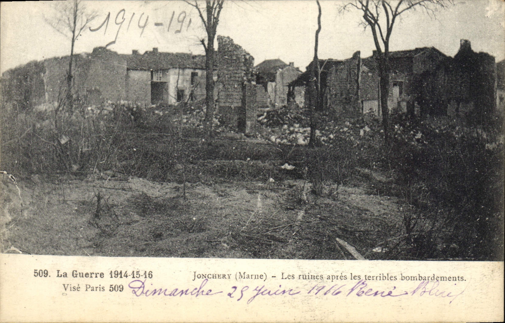 CPA Jonchery Les Ruines Apres Les Terribles bombardements