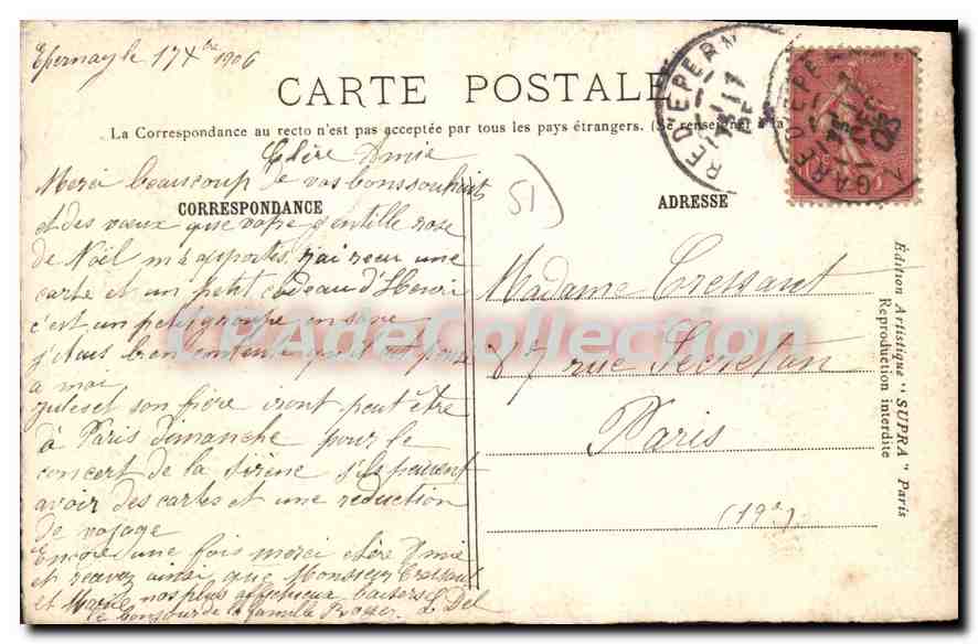 Marne - Château de Brugny — En Champagne — Édition Artistique SUPRA Paris — Rückseite