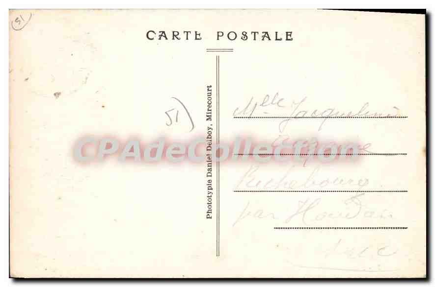 Environs de SUIPPES — Le Monument élevé à la mémoire des Morts de la 28e Brigade — Édition Carrière, Samps — Verso