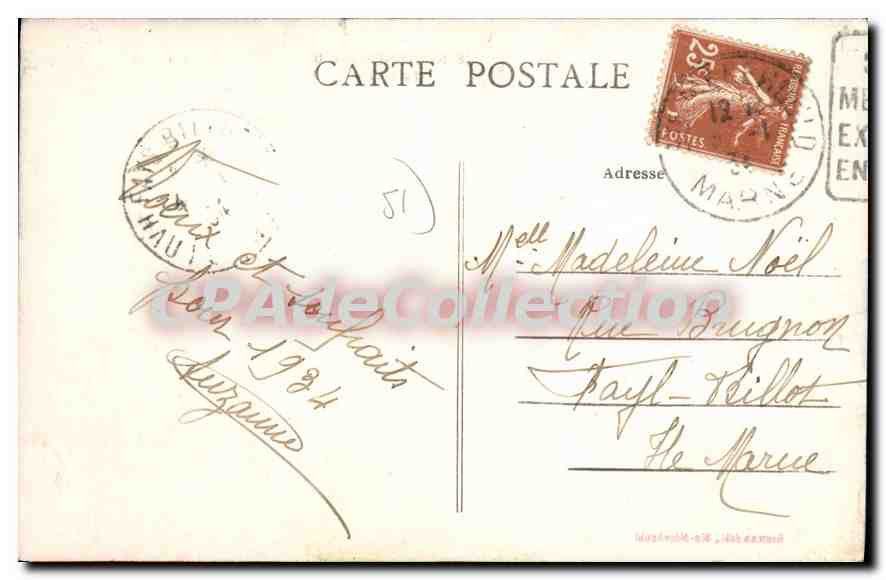 Sainte-Ménéhould — La Gare — Borman édit. Sté-Ménéhould — Verso