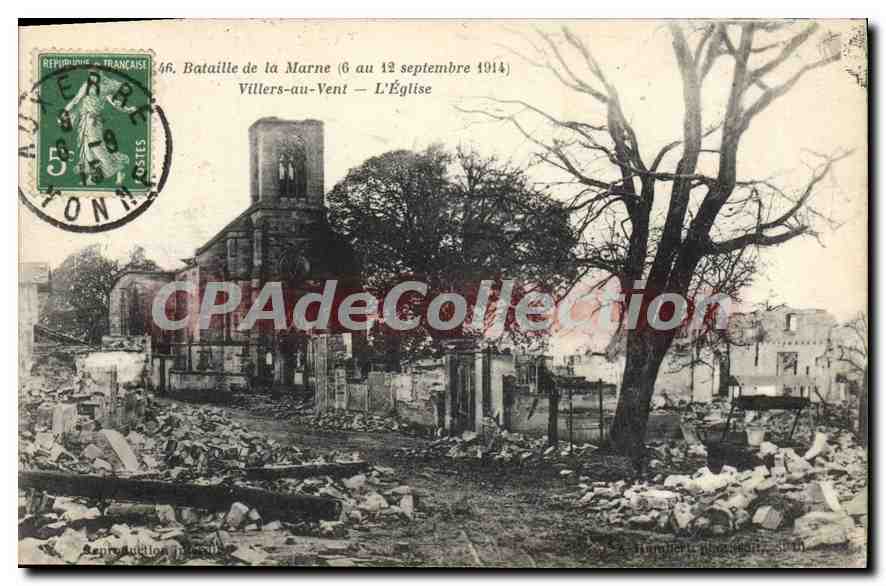 Villers-au-Vent — L'Église — Bataille de la Marne (6 au 12 septembre 1914) — A. Hurellet, photographie