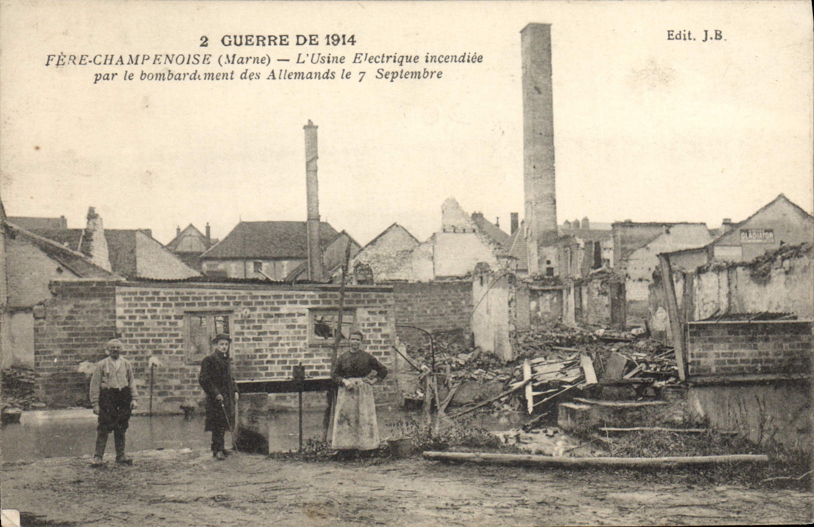 CPA Fere Champenoise L'Usine Electrique Incendiee