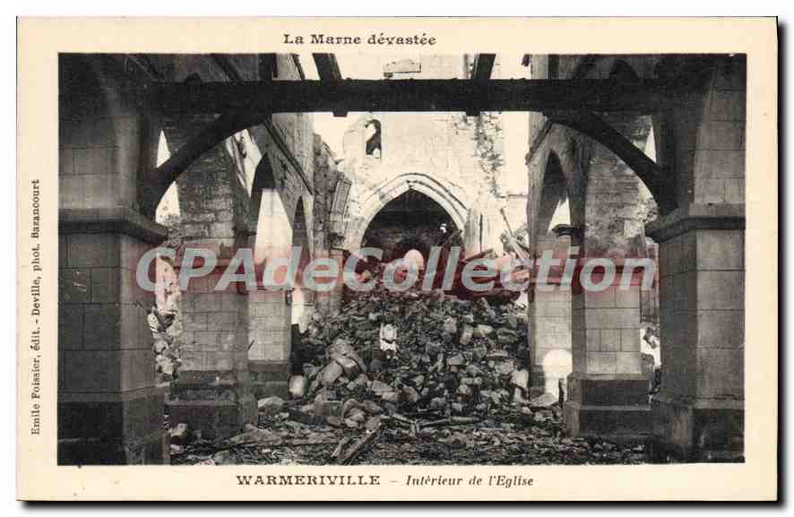 Warmeriville — Intérieur de l'Église — Émile Foisier, édit. - Deville, phot. Bazancourt