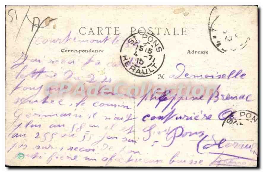 Environs de Sainte-Menehould - Vienne-le-Château — Oyette — Collection H. Laut, Sainte-Menehould — Rückseite