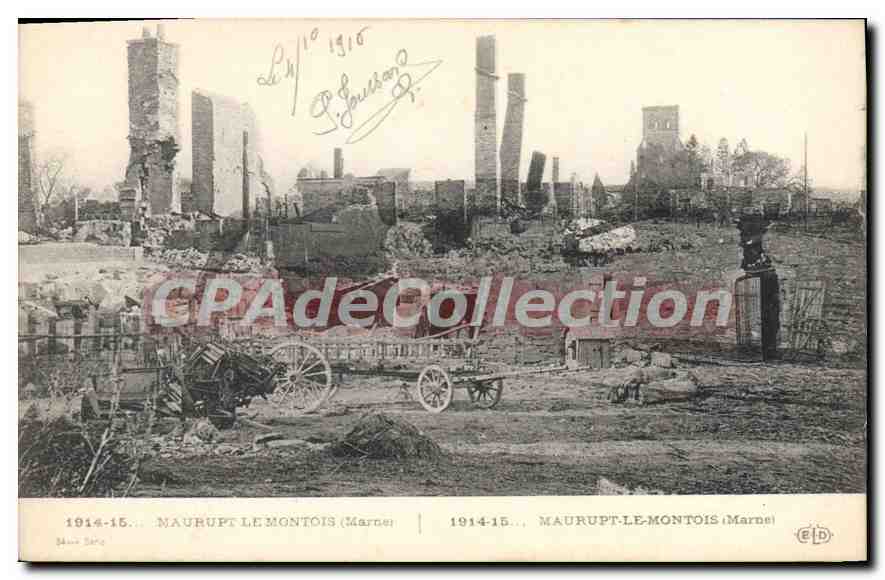 Maurupt-le-Montois — ruines après 1914-15 — E. Le Dufy, Paris