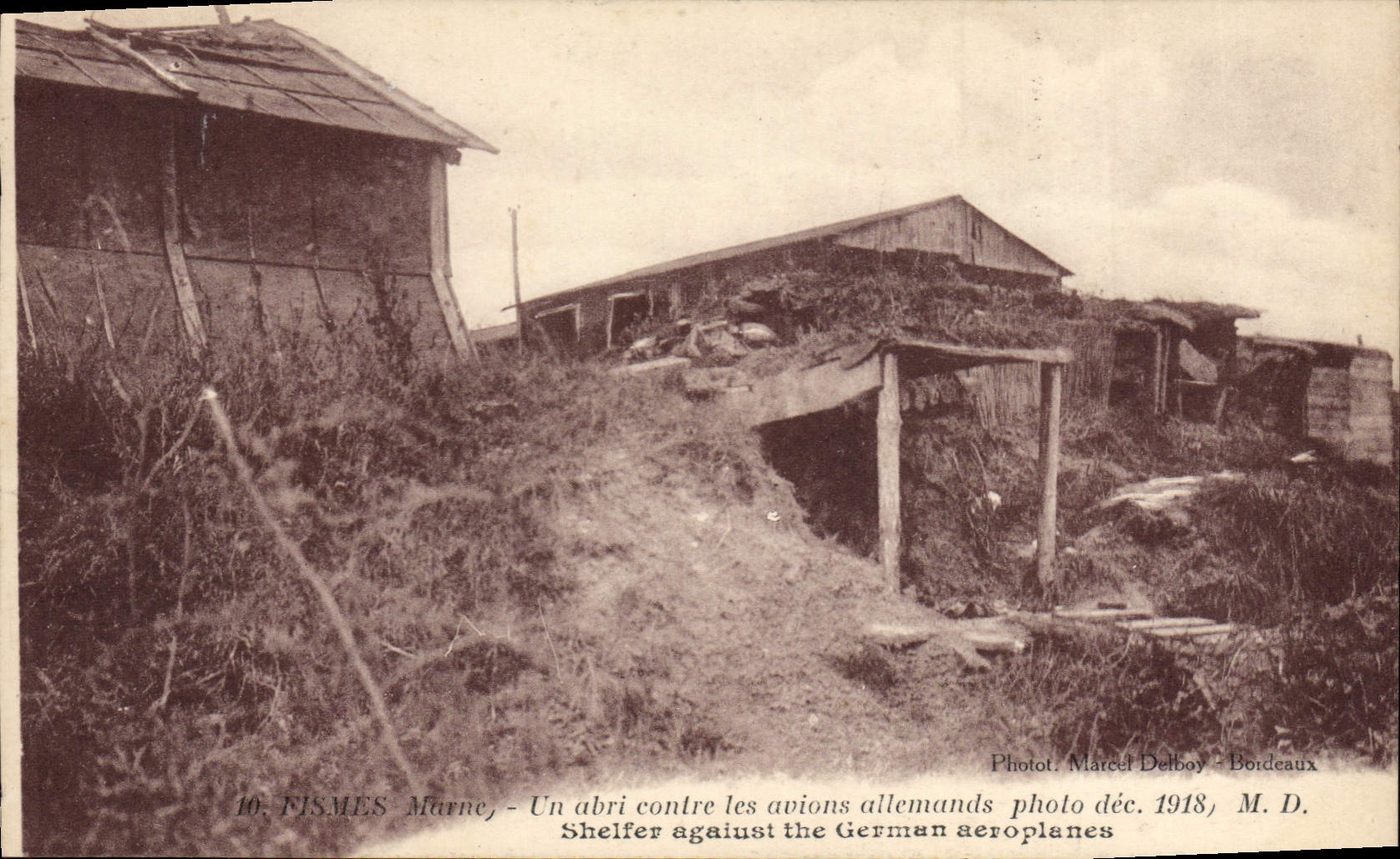 Fismes, Marne — Un abri contre les avions allemands — Photot. Marcel Delboy - Bordeaux