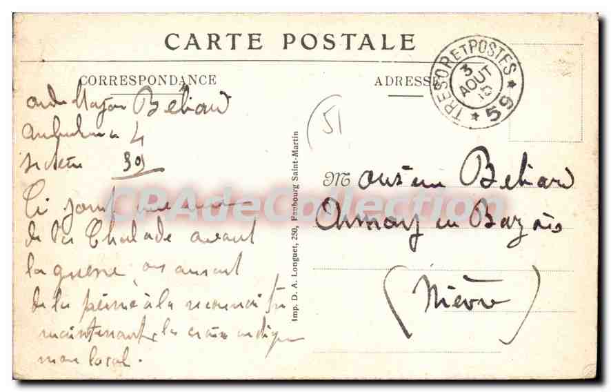 CPA L'Argonne La Chalade Vue Generale — Verso
