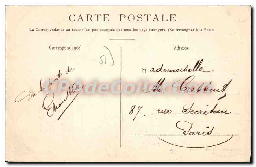CPA Villers aux Bois le château le lac — Verso