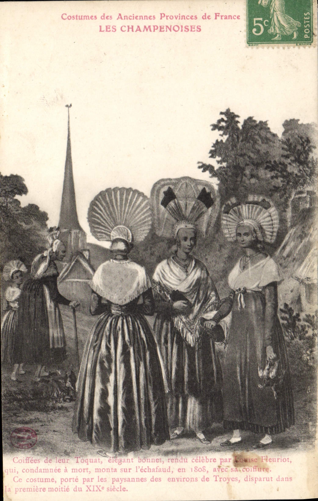 Costumes des Anciennes Provinces de France — LES CHAMPENOISES — éditeur non visible, n° de série non visible