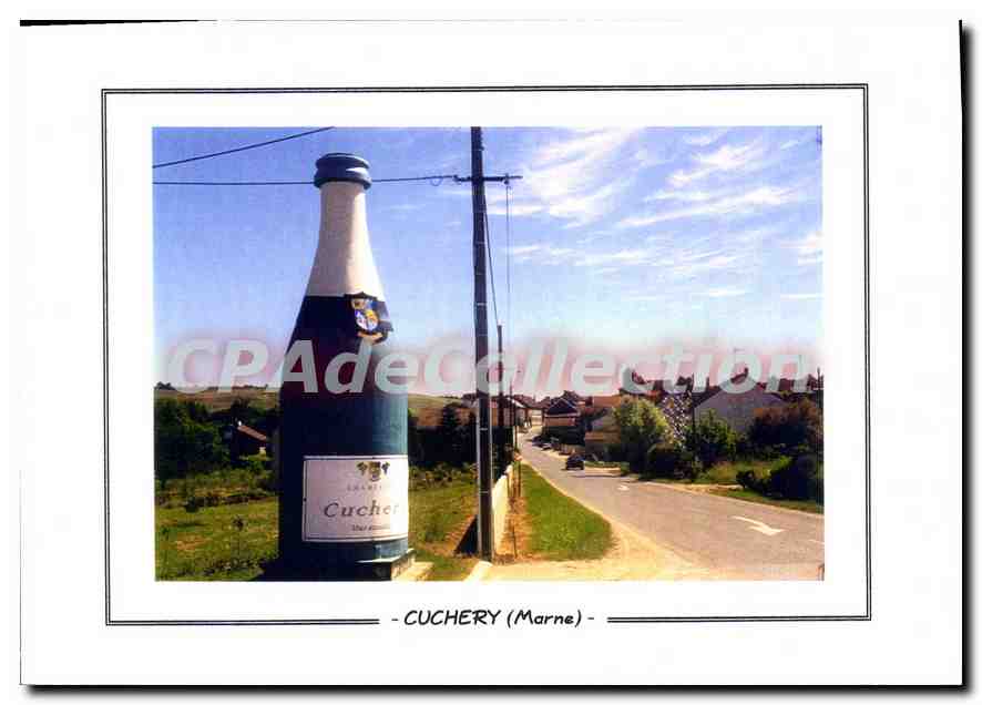Cuchery (Marne) — Monument en forme de bouteille de champagne — CPAdéCollection