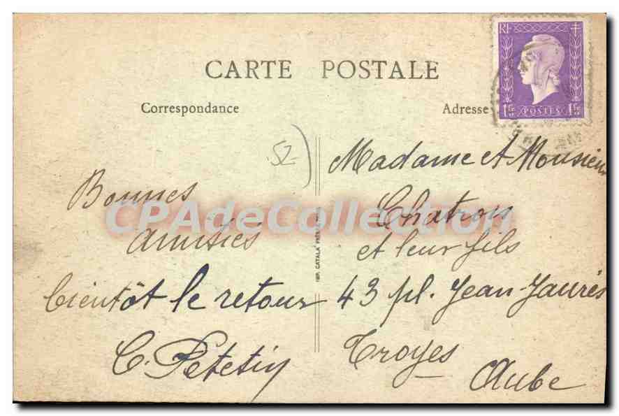CPA Bourbonne Les Bains L'Hopital Militaire — Verso