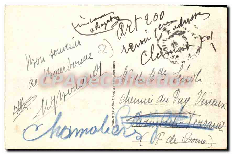 CPA BOURBONNE Les Bains Les Bains Civils — Verso