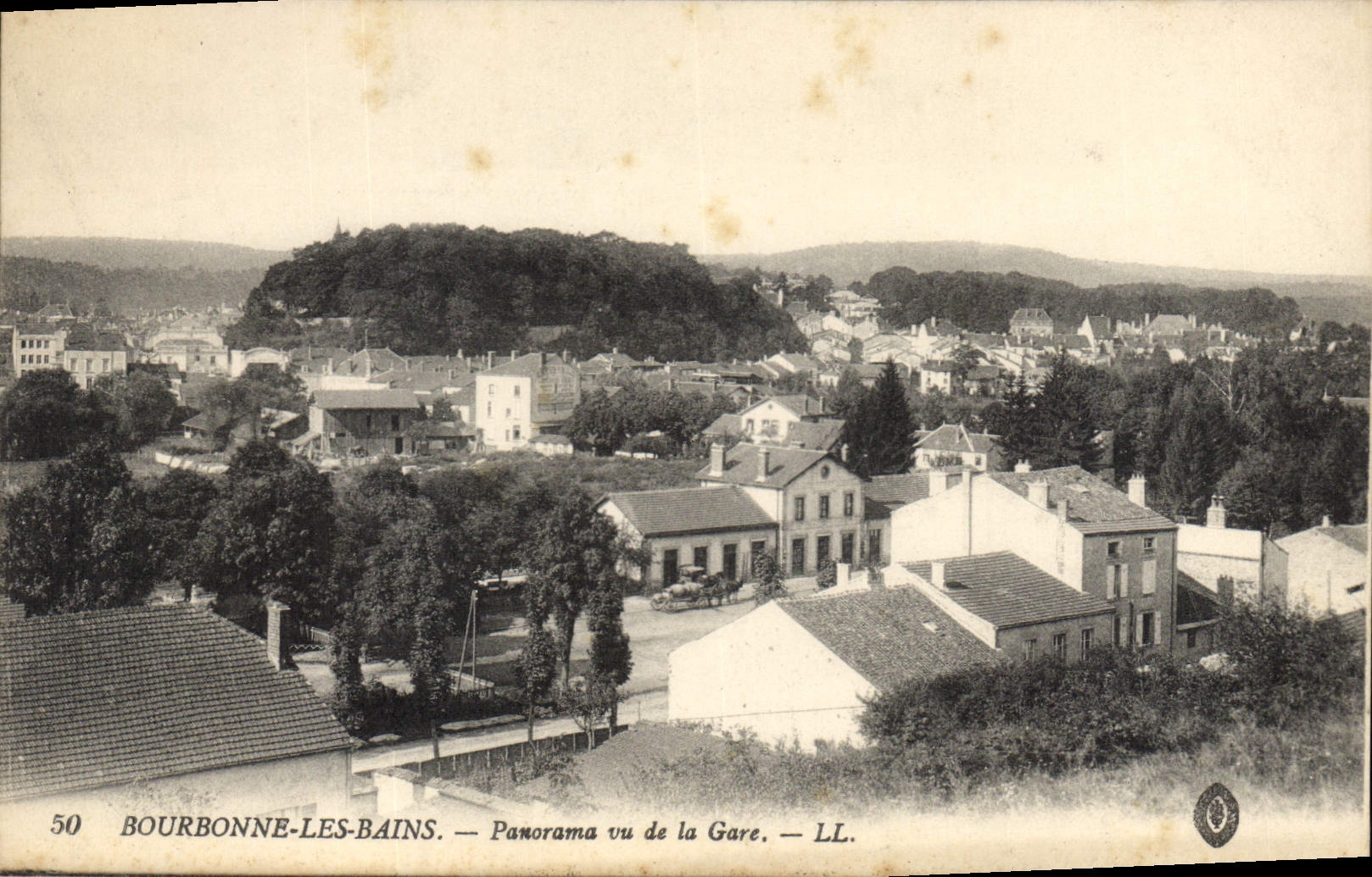 CPA BOURBONNE Les Bains Panorama Vu De La Gare