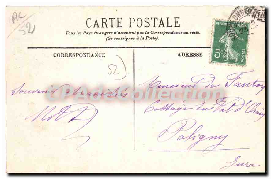 CPA BOURBONNE Les Bains La Rue Des Bains — Verso